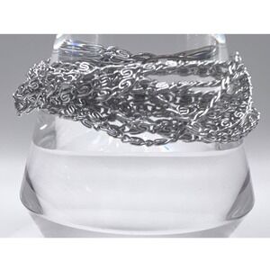 Celebrity Multi-Strand Silver Tone Chain Bracelet 12-Strand 7"